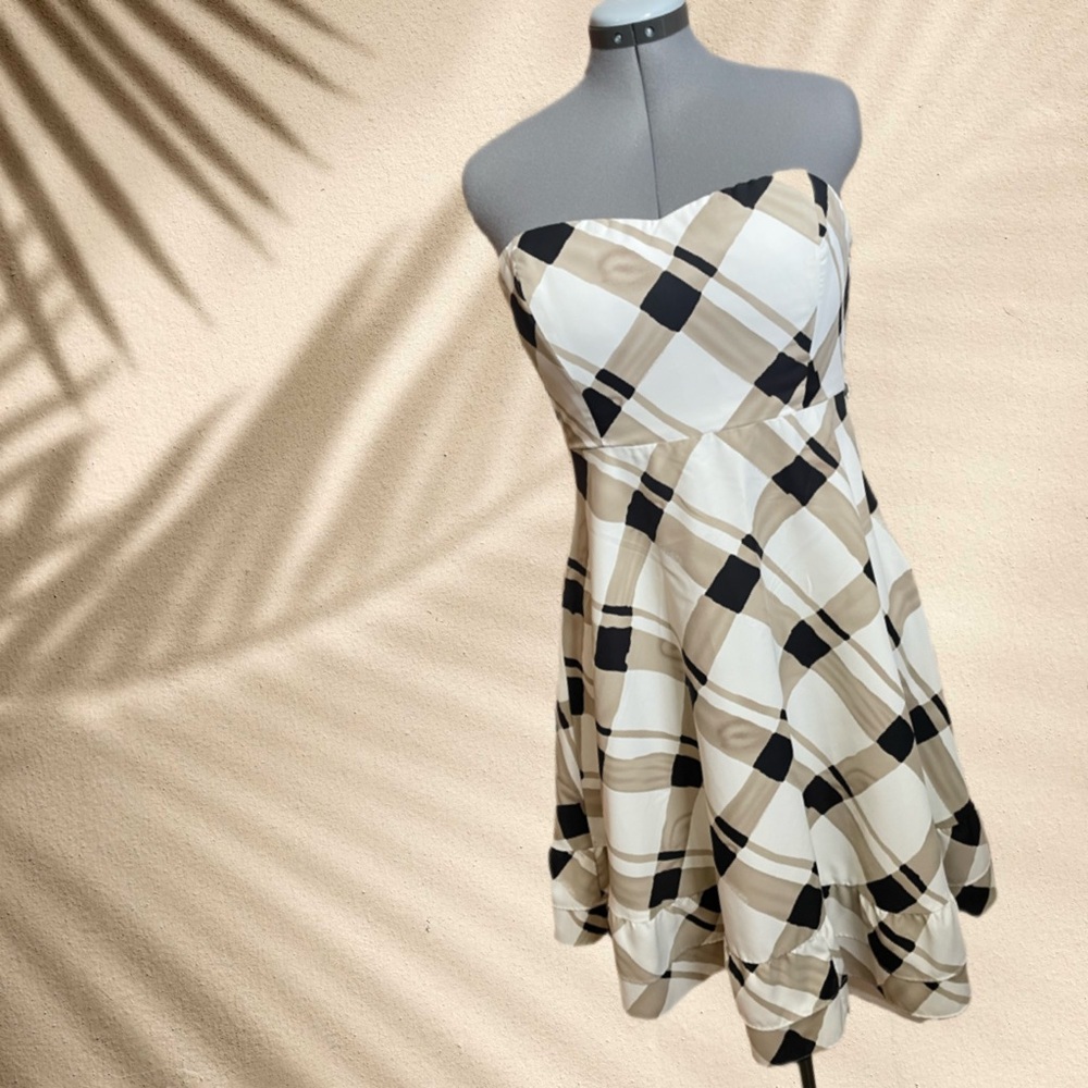 The Limited Strapless Plaid Dress